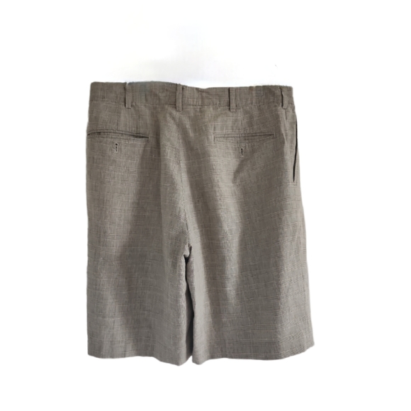 J. J. Farmer Men's Herringbone  Linen Plaid Front Pleated Shorts Size 34 - Picture 2 of 9